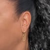 Gold large double oval link earrings