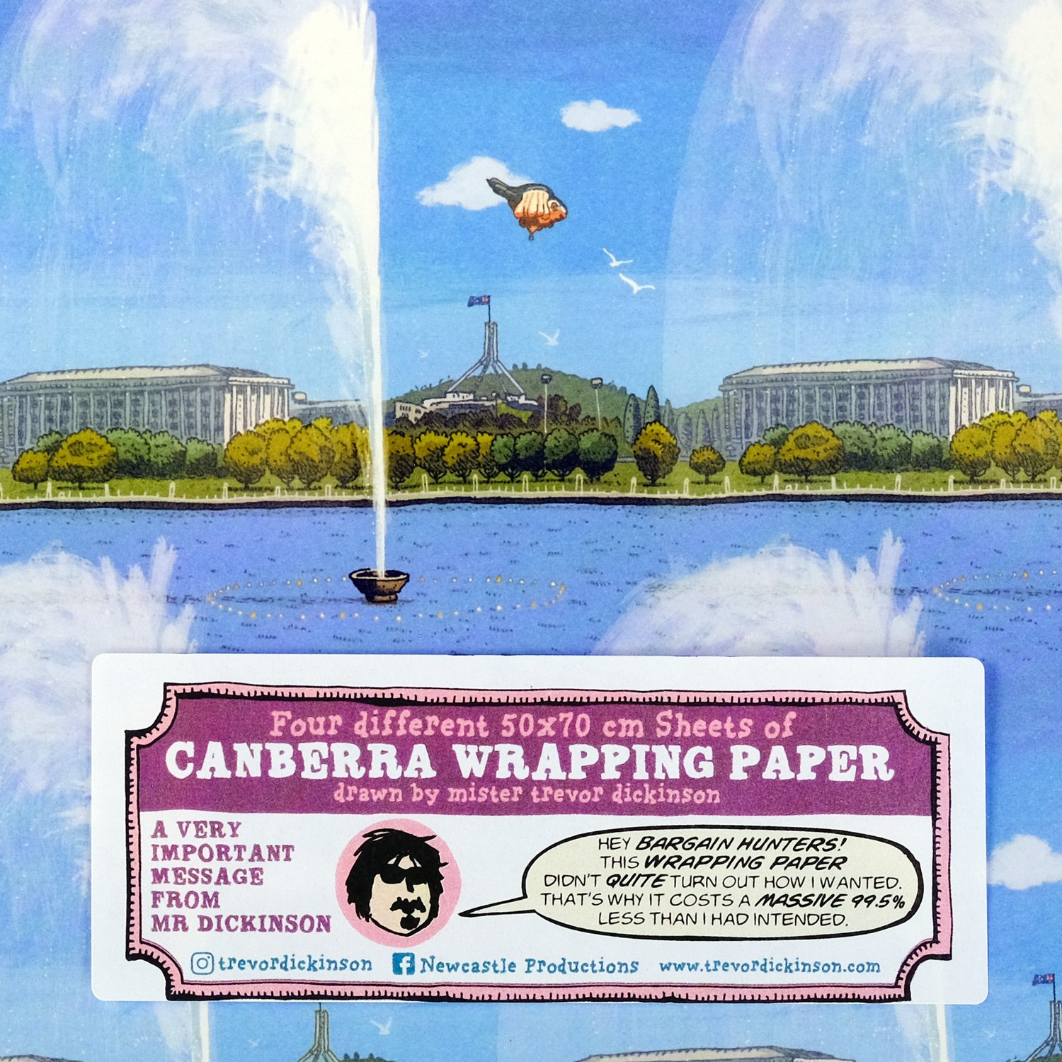 Canberra Wrapping Paper packs Newcastle Productions