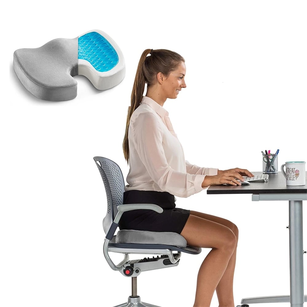 Blue Ischial Tuberosity Seat Cushion with Two Holes for Sitting  (Travelling,TV,Reading,Home,Office,Car)