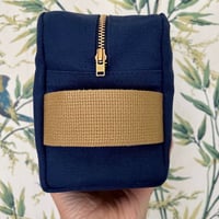 Image 2 of WAXED CANVAS WASHBAG IN NAVY