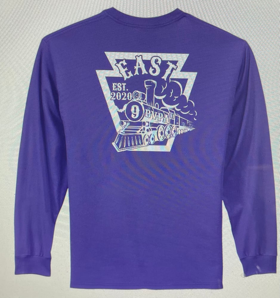Image of BV PA EAST Purple Signature Train Long Sleeve T-Shirt