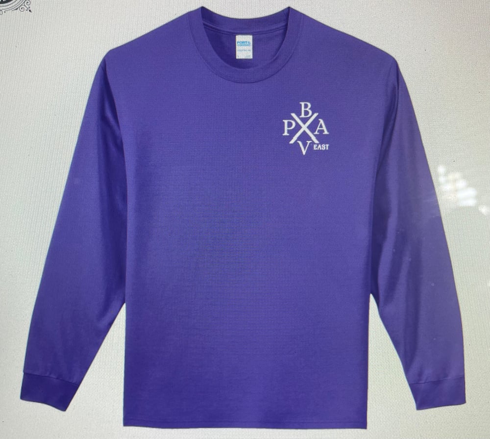 Image of BV PA EAST Purple Signature Train Long Sleeve T-Shirt