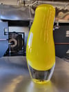 Yellow vase with optic foot 
