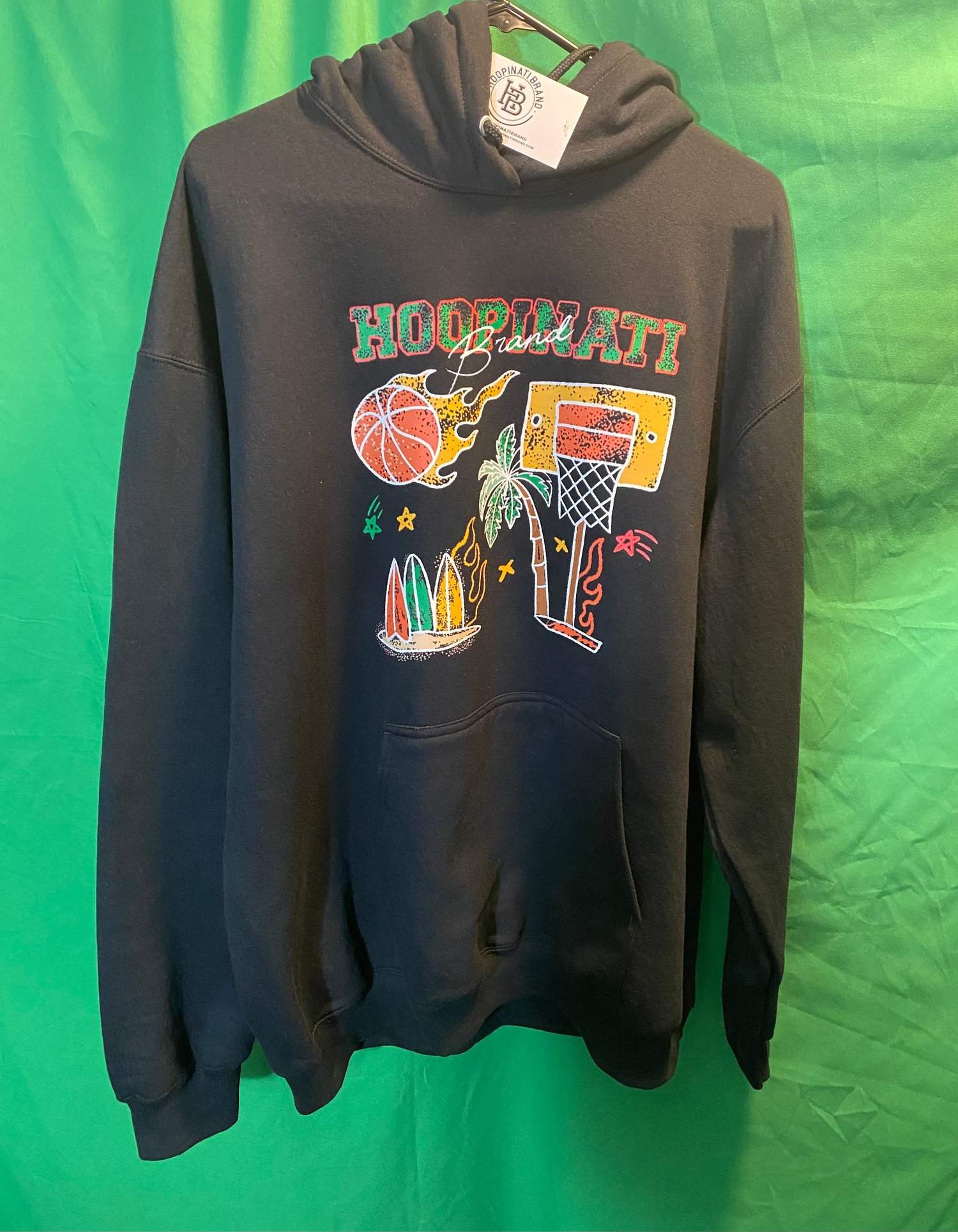Image of Hoopinati Brand - Basketball is my beach black hoodie