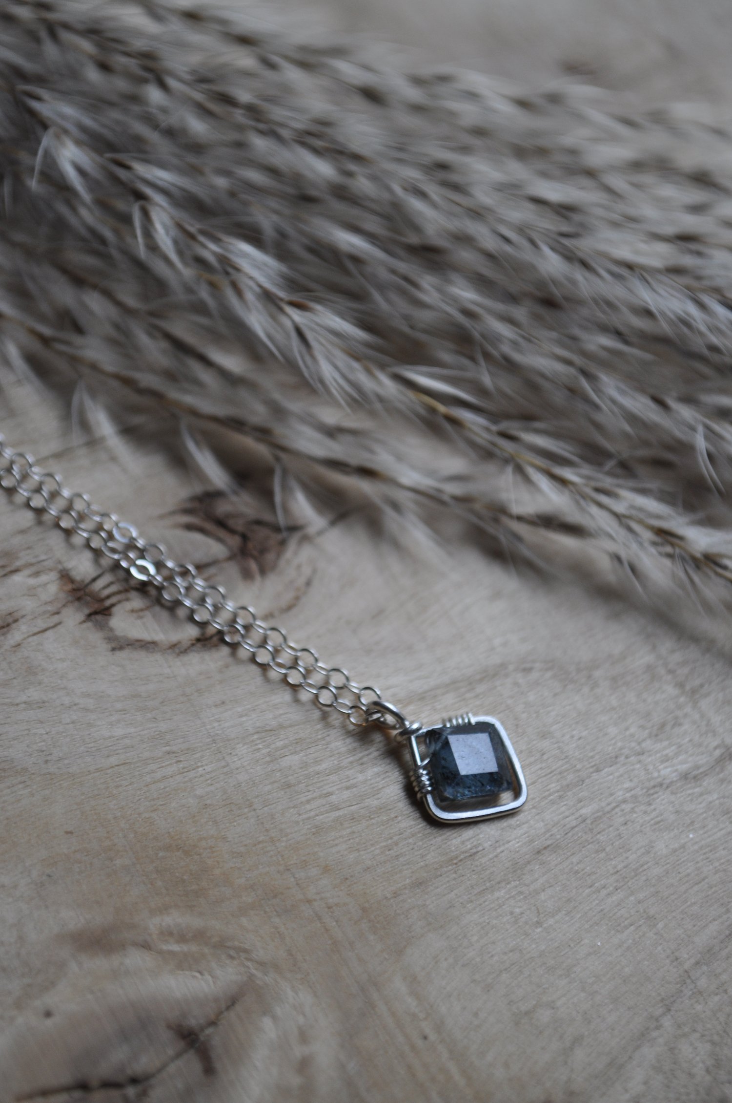Image of Teal Kyanite Square Necklace