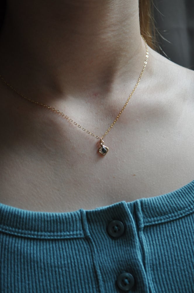 Image of Tiny Tourmaline Necklace in Gold Fill