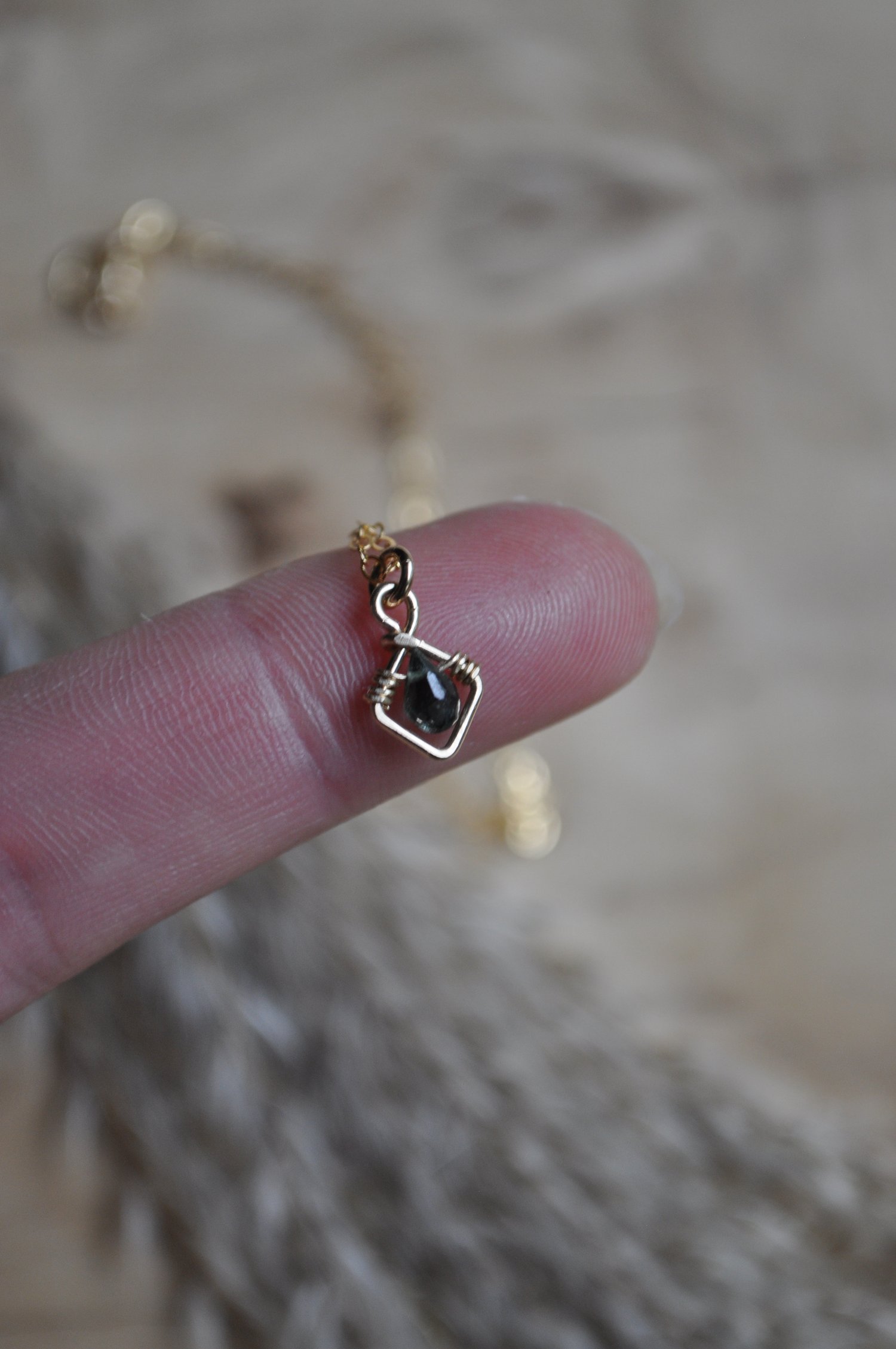 Image of Tiny Tourmaline Necklace in Gold Fill