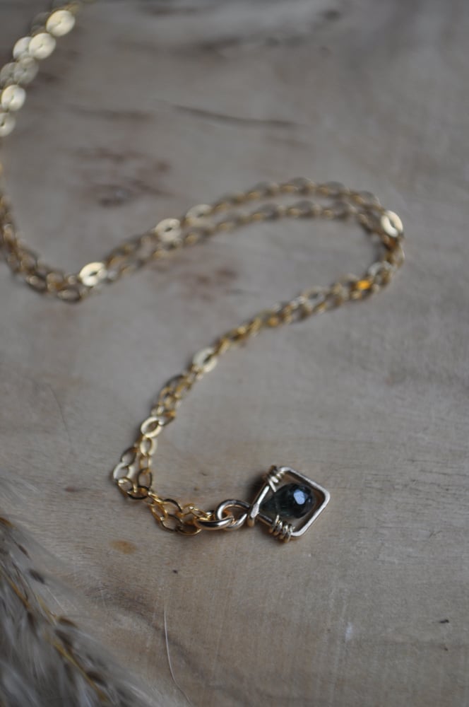 Image of Tiny Tourmaline Necklace in Gold Fill