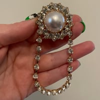 Gold Pearl Diamond Dangles (sizes 5/8-1 1/8)