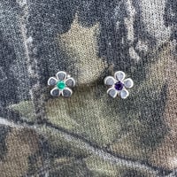 Image 1 of Gemstone Flower Earring