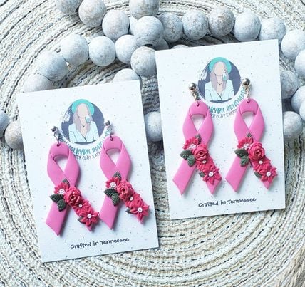 Image of Pink Ribbon Dangles