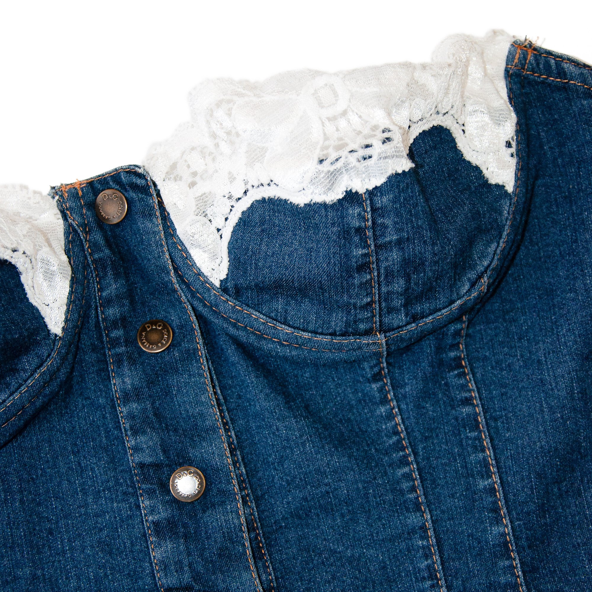 Image of Dolce and Gabbana Denim Bustier Corset
