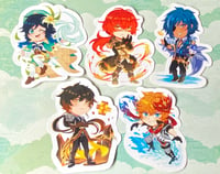 Genshin Impact boys 4" anime stickers