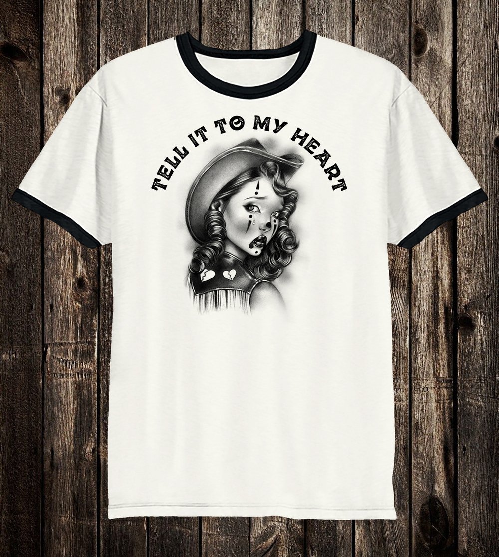 Tell It To My Heart Tee (white, sand, ringer)