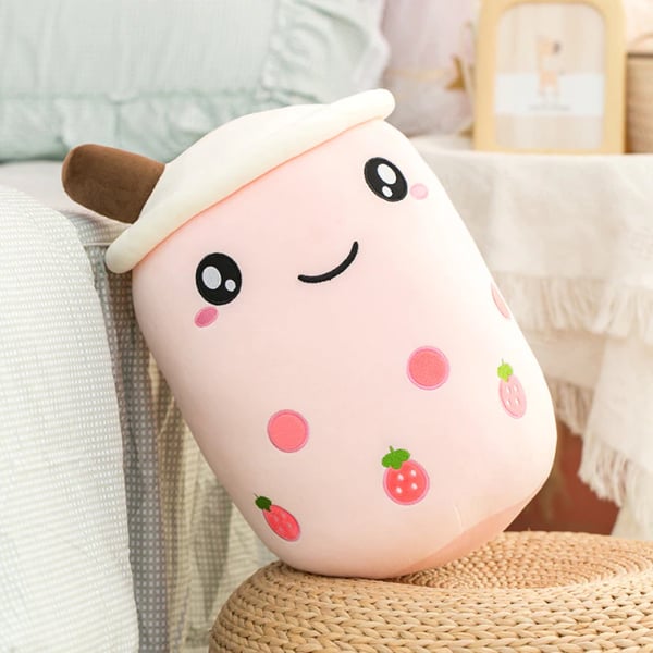 Image of Cute Boba Milk Tea Plushie (Pink)