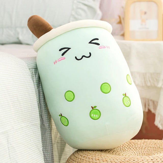 Image of Cute Boba Milk Tea Plushie Toy (Green)