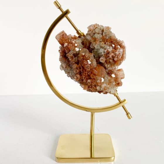 Image of Aragonite no.82 + Brass Arc Stand
