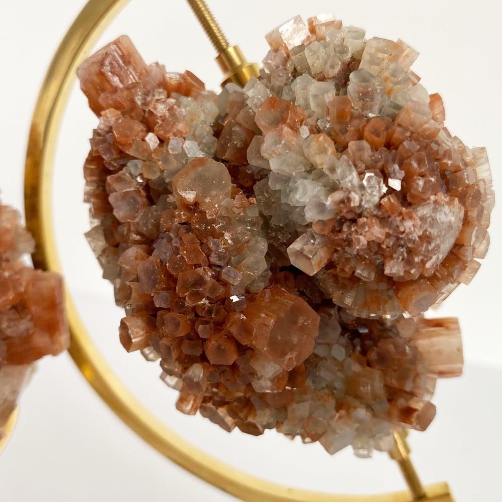 Image of Aragonite no.82 + Brass Arc Stand