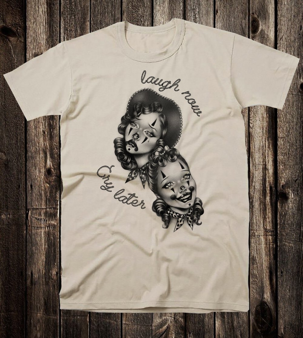 Laugh Now Cry Later Tee ( white, sand, grey, gold, ringer)