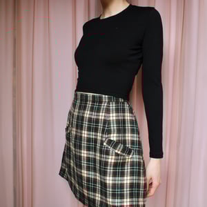 Image of Phuncle Long Sleeve Cropped Merino T Shirt - Liquorice