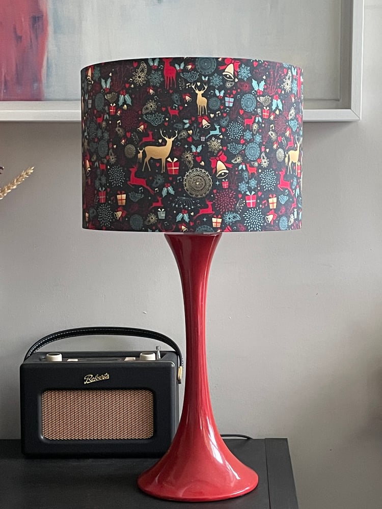 Image of Christmas Woodland Gold/Red/Teal Shade 30cm