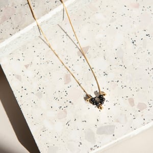 Image of Black drop gold necklace