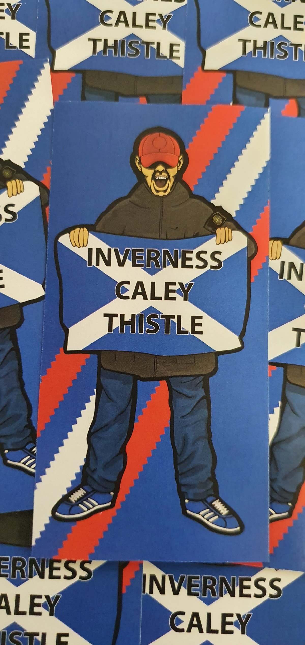 Pack of 25 10x5cm Inverness Caley Thistle Football/Ultras Stickers.