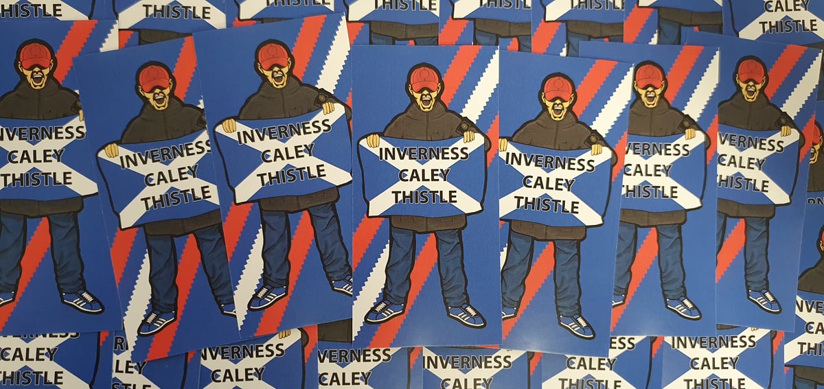 Pack of 25 10x5cm Inverness Caley Thistle Football/Ultras Stickers.