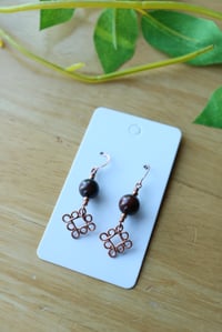 Image 1 of Copper + Hawks Eye Earrings