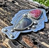 Sapphire Necklace, Sterling Silver Fish, Artisan Necklace, One of a Kind Necklace, Wearable Art