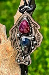 Sapphire Necklace, Sterling Silver Fish, Artisan Necklace, One of a Kind Necklace, Wearable Art