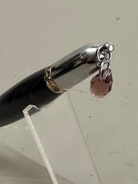 Image 1 of HAND MAKE DIVA CHARM PEN WITH WOOD BODY AND SILVER ACCENTS 1002
