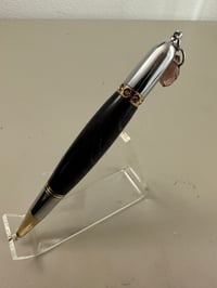 Image 3 of HAND MAKE DIVA CHARM PEN WITH WOOD BODY AND SILVER ACCENTS 1002