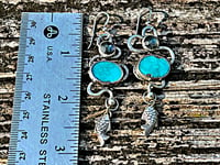 Image 3 of Turquoise with Pyrite Inclusions and Labradorite Earrings Set in Sterling Silver