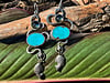 Turquoise with Pyrite Inclusions and Labradorite Earrings Set in Sterling Silver