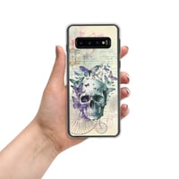 Image 4 of Colorful Human Skull and Butterflies Steampunk Style Clear Case for Samsung®