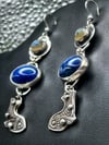 Waterfall ~ Lapis Lazuli and Labradorite Totem Earrings, set in Sterling Silver