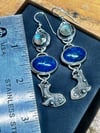 Waterfall ~ Lapis Lazuli and Labradorite Totem Earrings, set in Sterling Silver