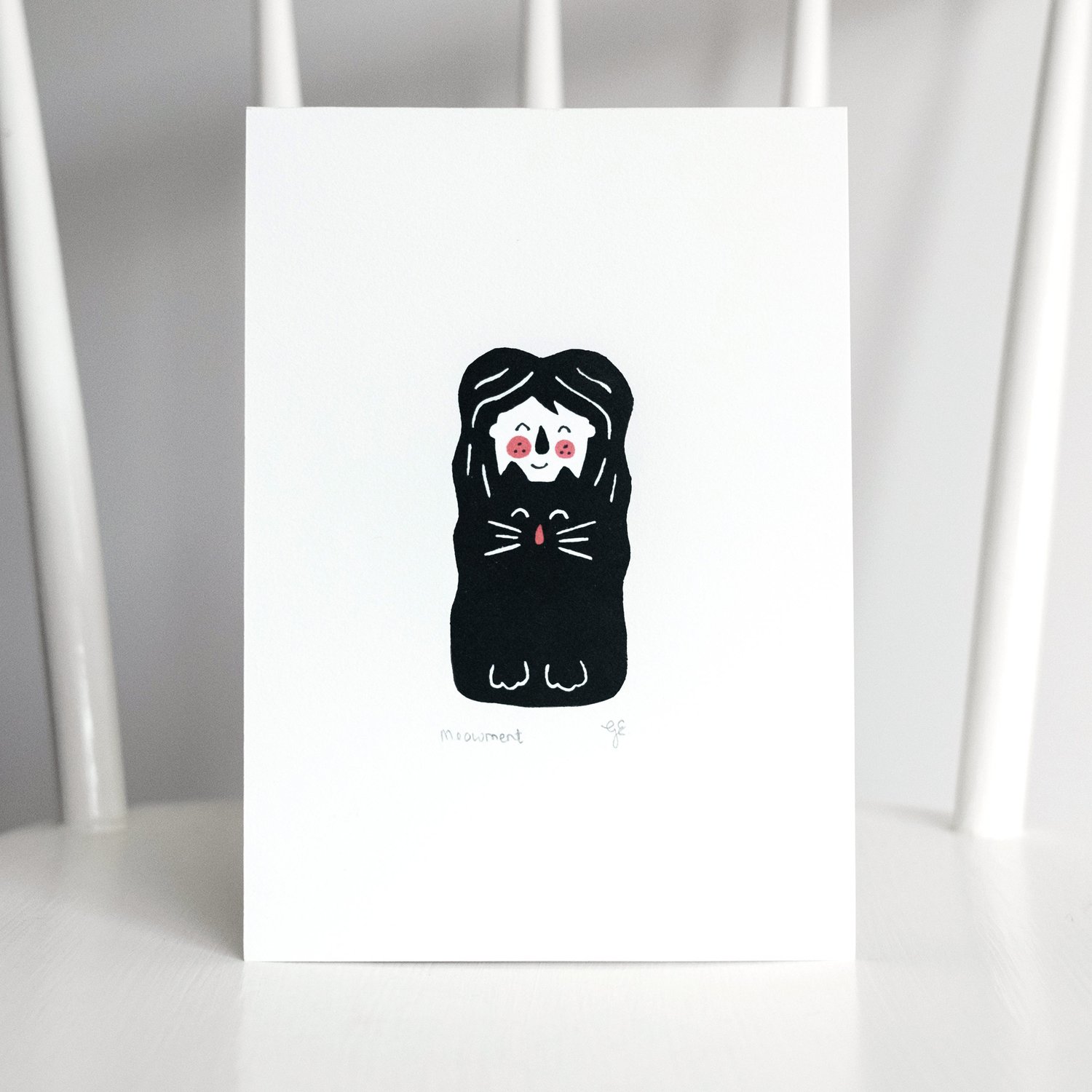 Meowment, Original Lino Art