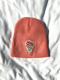 Image of give me my fucking flowers beanie in pink 