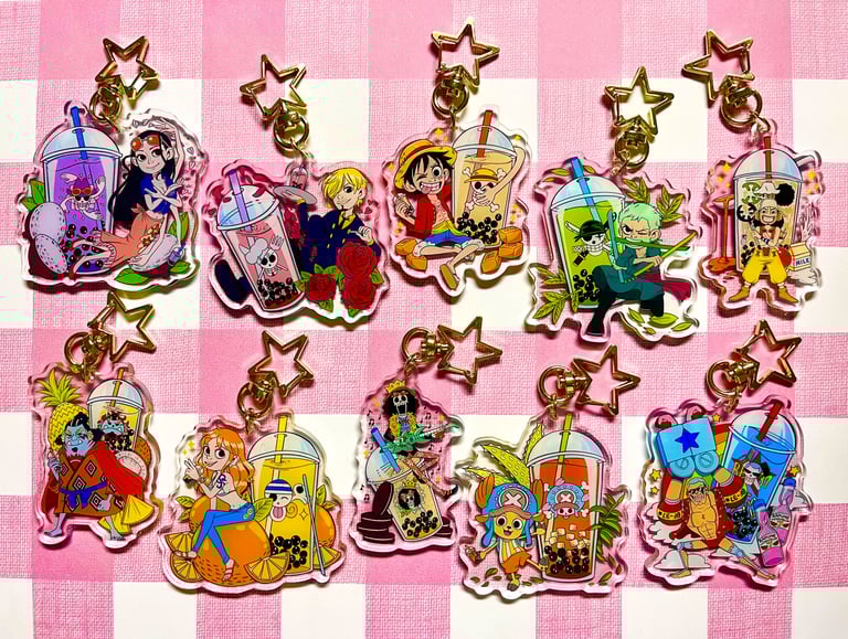 Straw Hat Acrylic Keychains