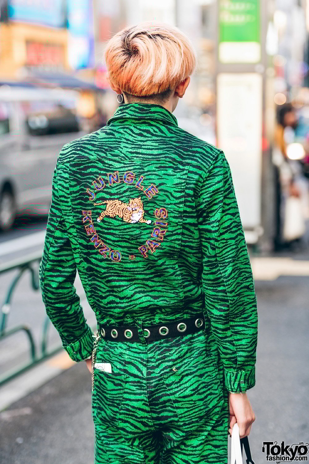 KENZO H&M GREEN ZEBRA MECHANIC JUMPSUIT L