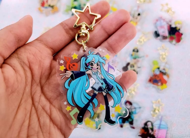Pop Singer Acrylic Keychain Image 2