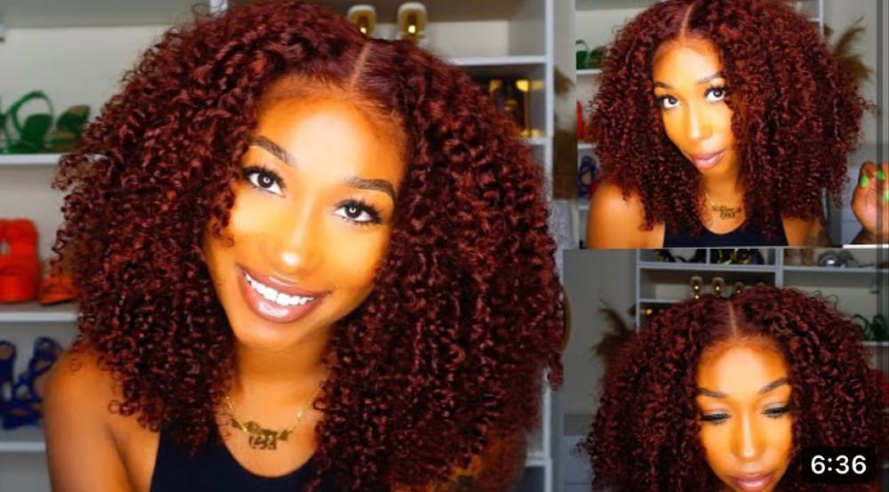 Image of Reddish Brown Curly wig 