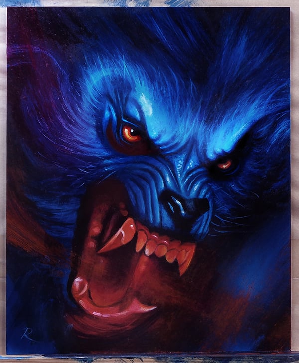 Image of American Werewolf In London original acrylic painting