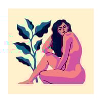 Image 2 of 'Girl and plant ' Giclée Print