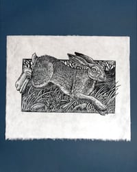 Image 1 of Wild Hare Woodcut Print