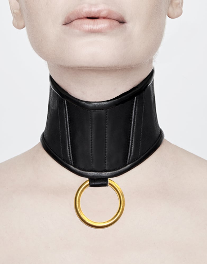 Image of CANICE - LEATHER - POSTURE COLLAR -GOLD RING