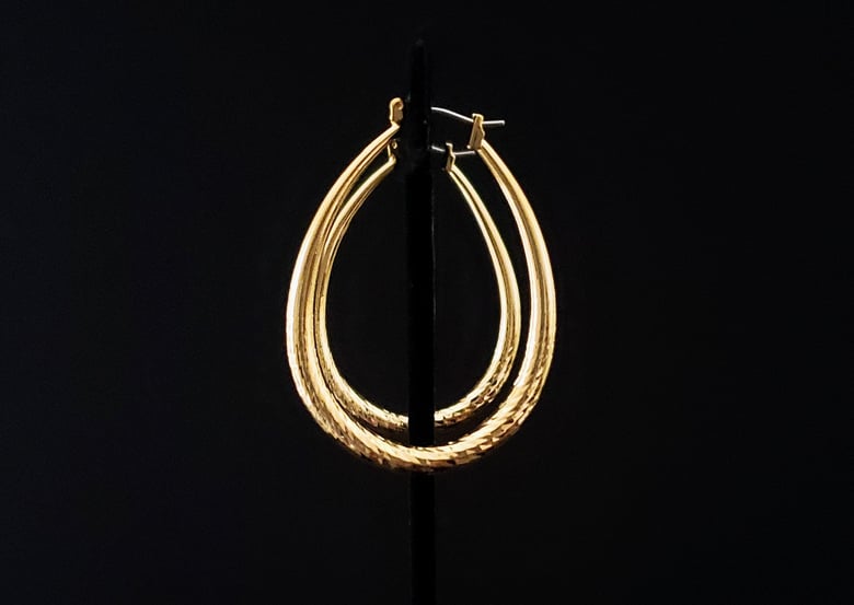 Image of Gold Large Oval Hoops 