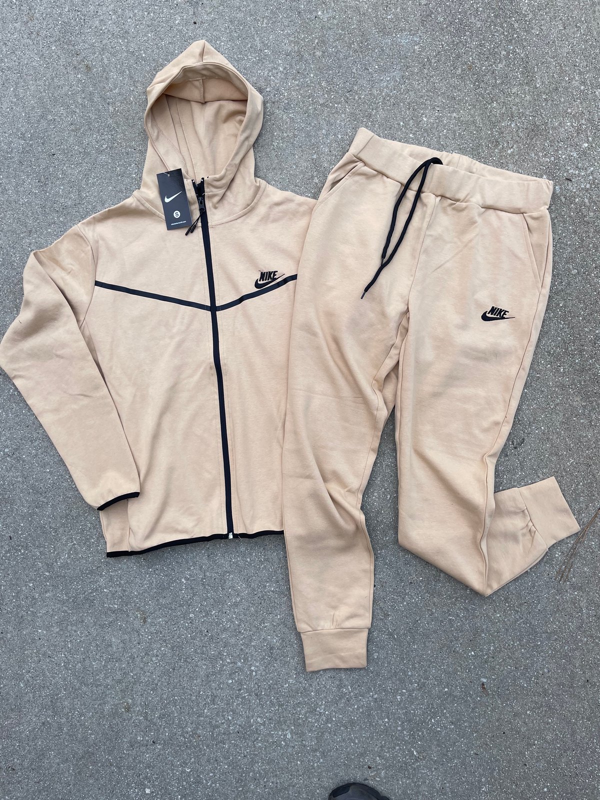 Men’s Nude Tech Zip Up Sweatpants Set